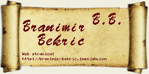 Branimir Bekrić vizit kartica